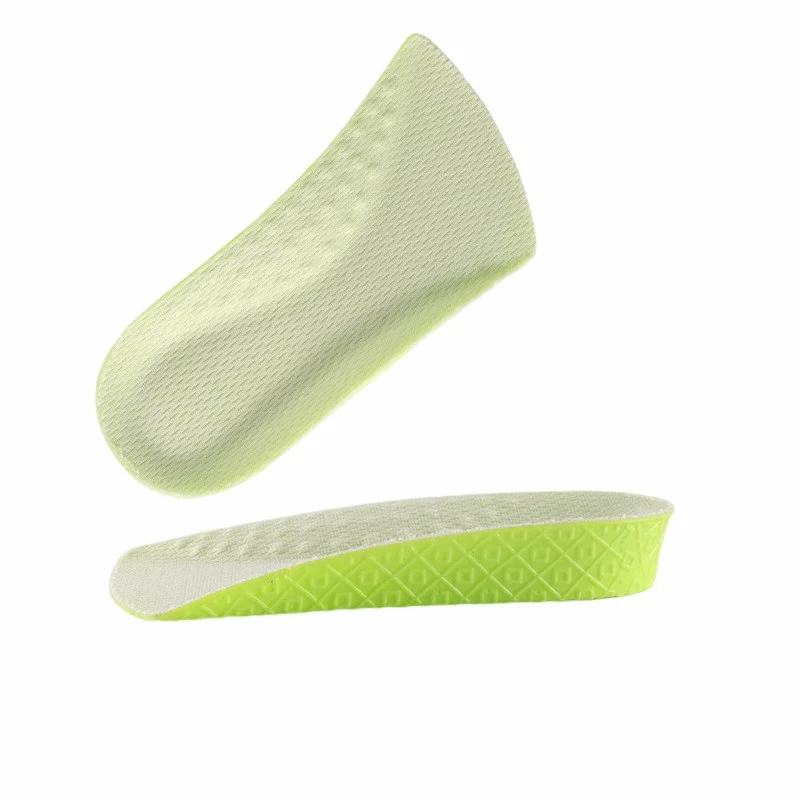 Green Color Board Cheap Shoes Absorb Breathable Half Pad Arch Support Invisible Height Increase Orthopedic Insole