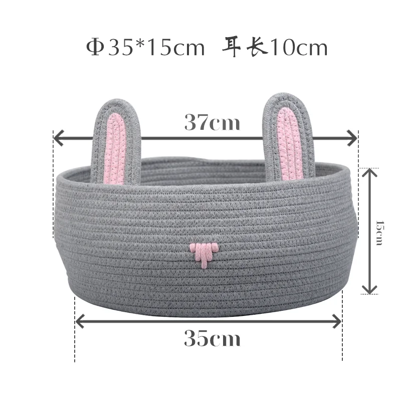 2023 New  Fashion  Cheap wholesale foldable  basket low MOQ  cotton rope woven pet basket for cats dogs
