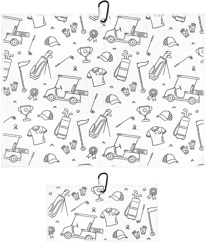 Custom Printed Cotton Quick Drying Golf Towels Sublimation Blank Printing Golf Towels Set