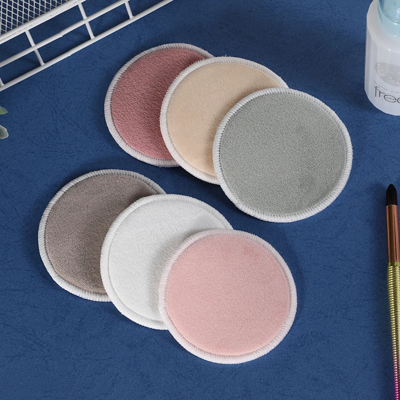 Zero Waste Very Soft Rounds White Terry Bamboo And Velvet Face Reusable Makeup Remover Bamboo Pads Washable