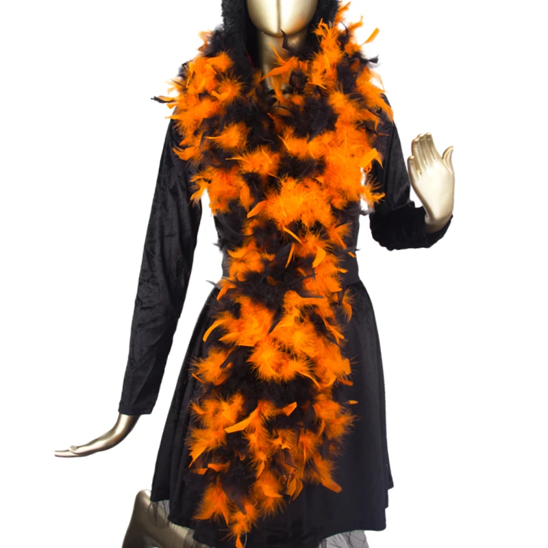 Factory Direct Manufacture Fluffy Turkey Feather Boas for Parades Carnival Dancing Party Mixed Rainbow Feather Boas