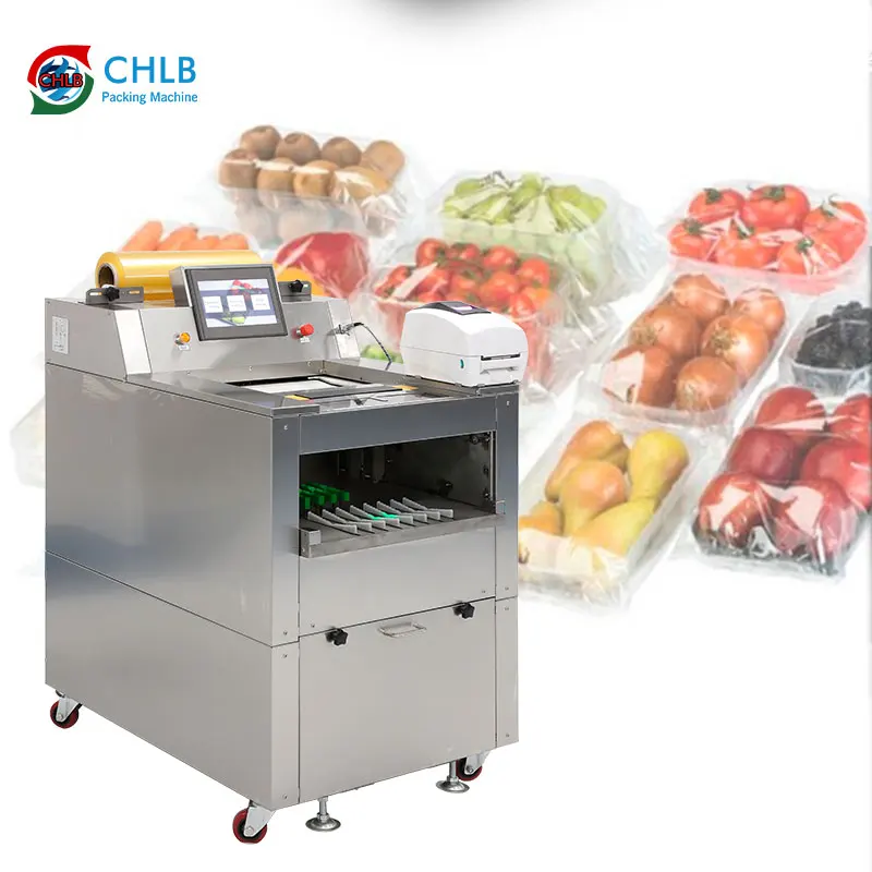 Semi automatic Cling film packaging machine Multifunction bacon/ chicken /Meat and fruit Shrink wrapping machine