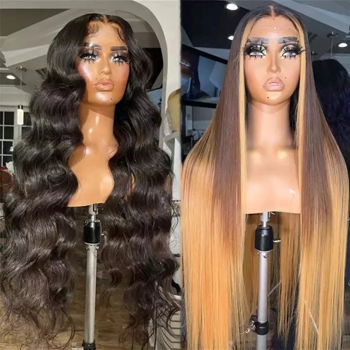 High Quality Natural Brazilian Human Hair Wig Pre Plucked Hairline ,Raw Indian Hair HD Lace Front Wigs For Black Women