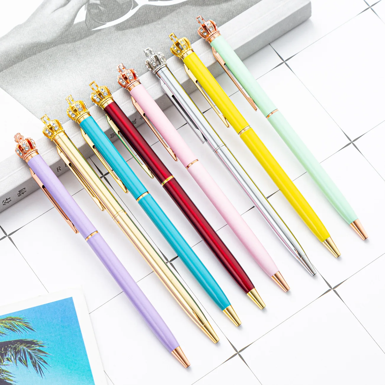 Multicolor Metal Ballpoint Pen Customized Logo Promotion Advertising Stationery Supplies Metal Pen