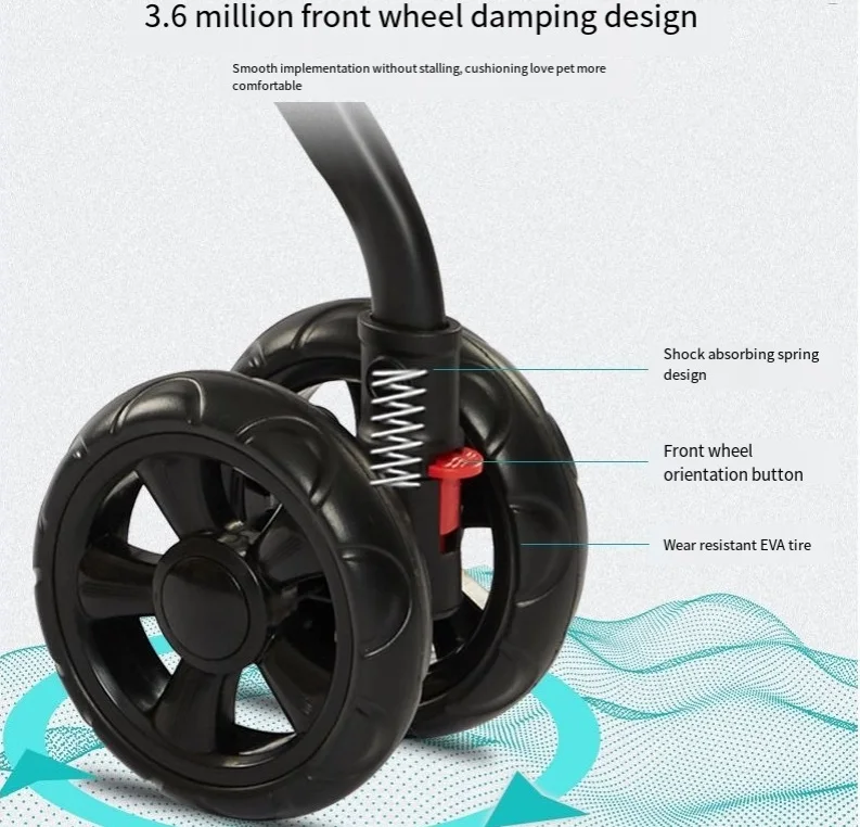 2 layer 4 Wheels detachable Travel Removable Pet Dog Trolley bag wholesale portable pet cat Stroller pet carrier