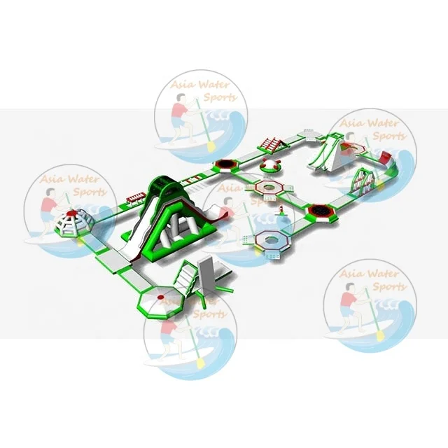 Asia TUV new design aqua water park island inflatable water float park for commercial