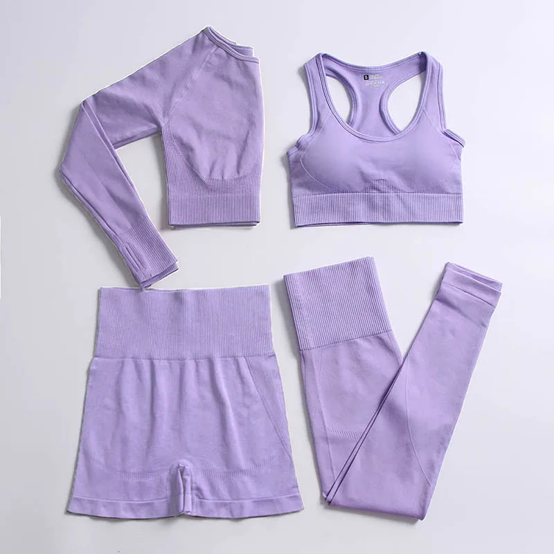 Wholesale Custom Womens Exercise Workout Sports Apparel  3 Piece Seamless Yoga Set and Gym Leggings for Women Sets