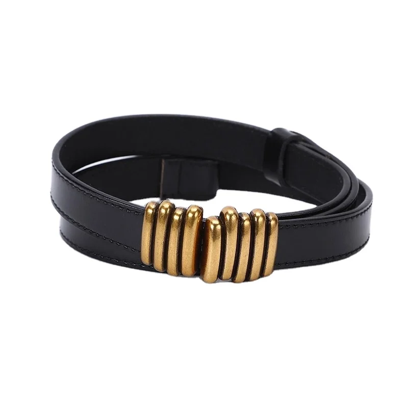 No holes all simple fashion waist wrap buckle belt womens decorative jeans with womens belt