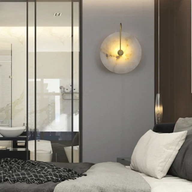 Hotel Decorative Living Room Wall Sconce Lamp Bedside Marble Night Lights Luxury Marble Wall Lights