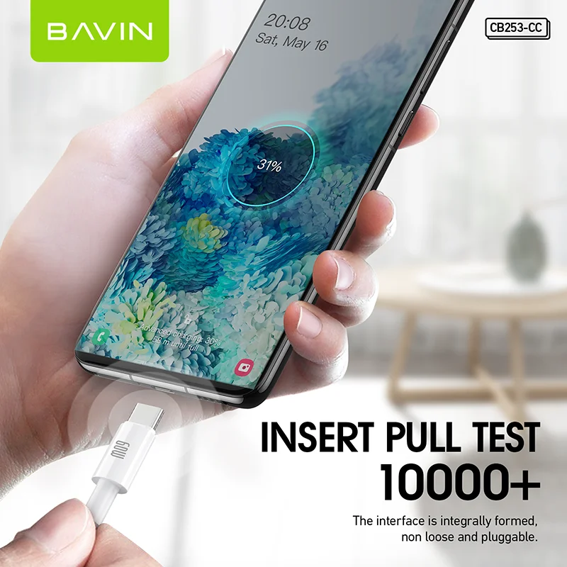 Оптовая продажа цена Бавин cb253 60w Тип c-type c 1 2 m 2m pd штырьковые usb шнуры для зарядки