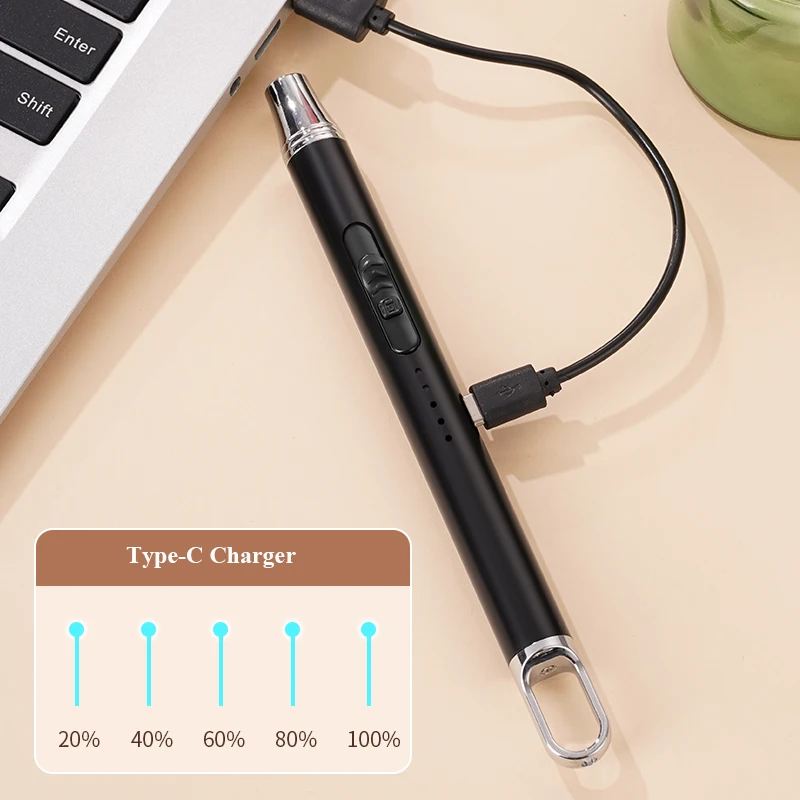 2024 New Free sample USB Electric Lighters Windproof USB Rechargeable Touch Windproof Cigarette Accessories Electric Lighter