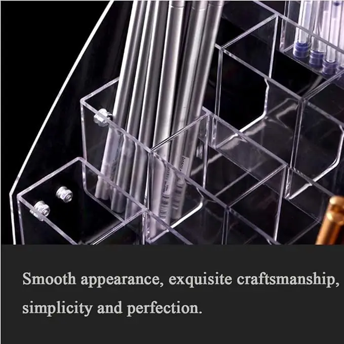 Clear Acrylic Pen holder Stationery Storage Brush Case Desktop Pencil Cup Organizer Display Stand Ladder Storage Display Rack
