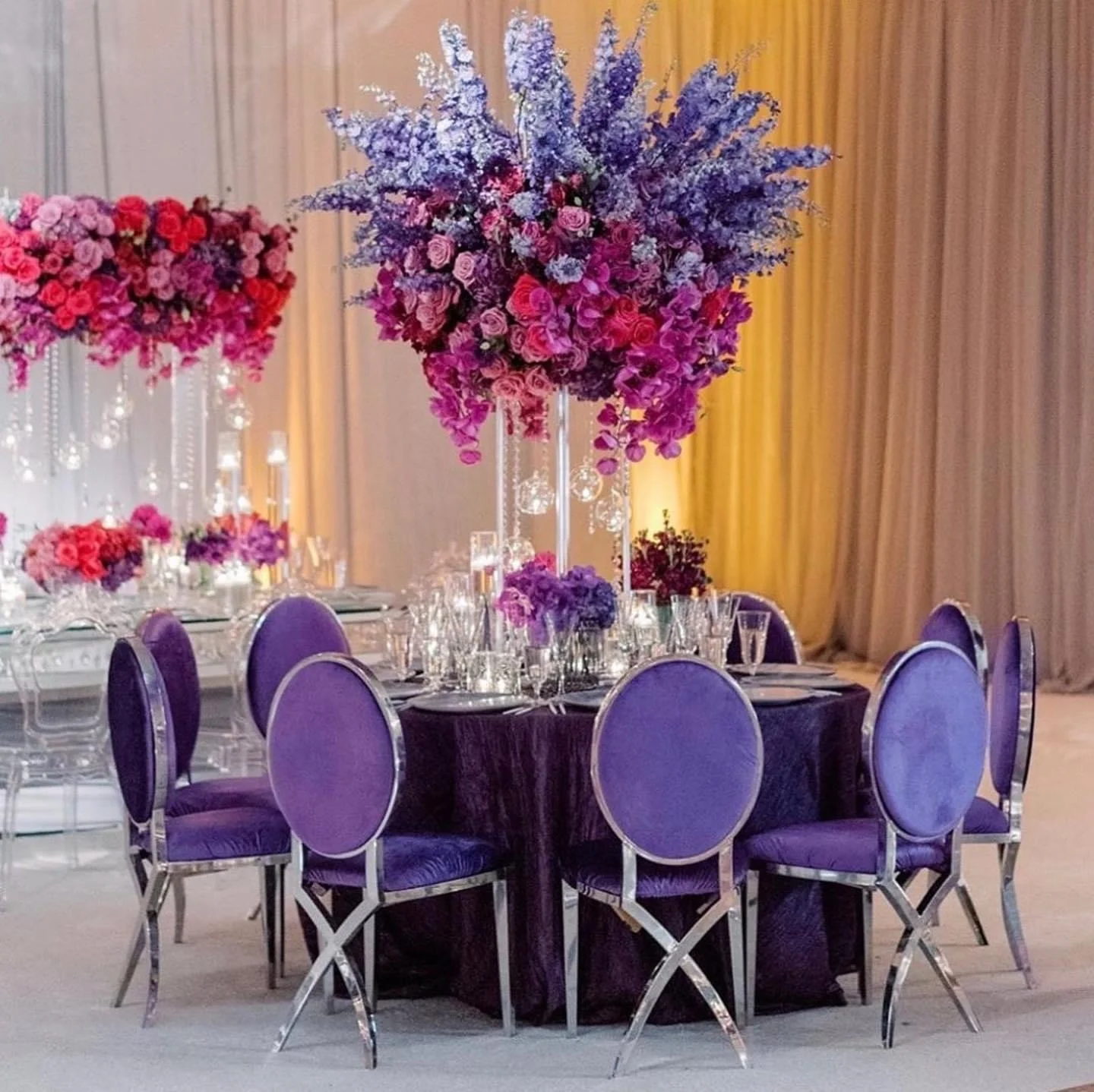 Luxury Hotel Wedding Furniture Round Back Stainless Steel X Legs Dining Chair for Events