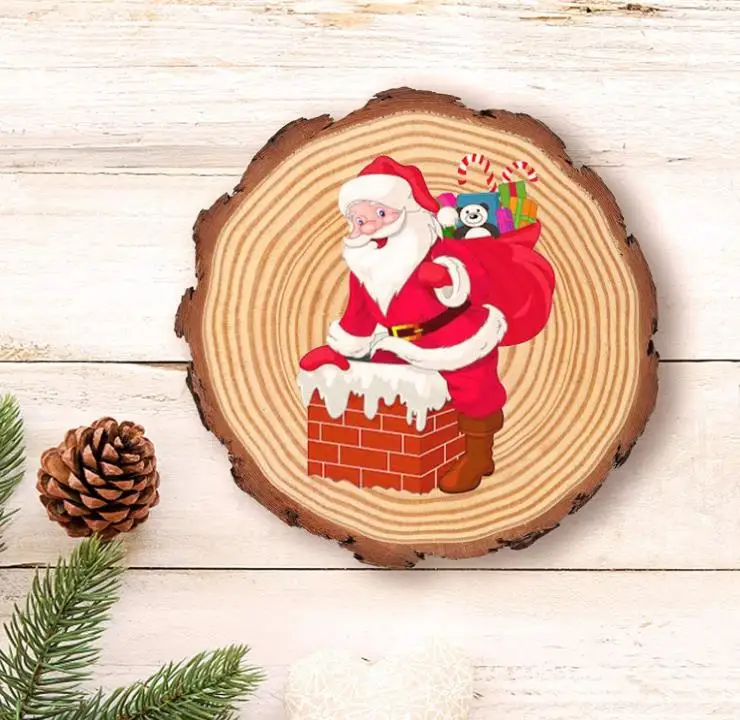 10pcs Unfinished Natural Wood Slices Wood Ornaments for Crafts Christmas Ornaments Wedding Decor Wooden Slices