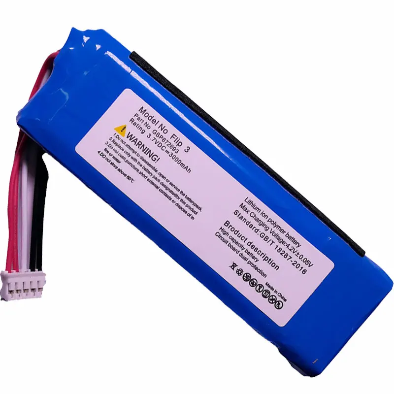 Flip3 Batarya Wholesale for JBL Flip 3 Bluetooth Speaker 3.7v 3000mAh Lithium Battiries P763098 03 GSP872693 03 Batera
