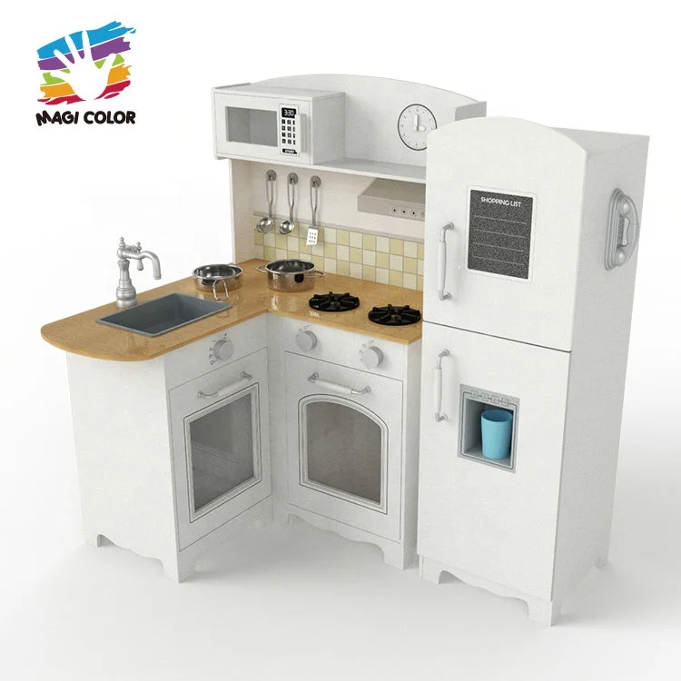 Popular pretend play wooden big kitchen set toys for kids W10C561