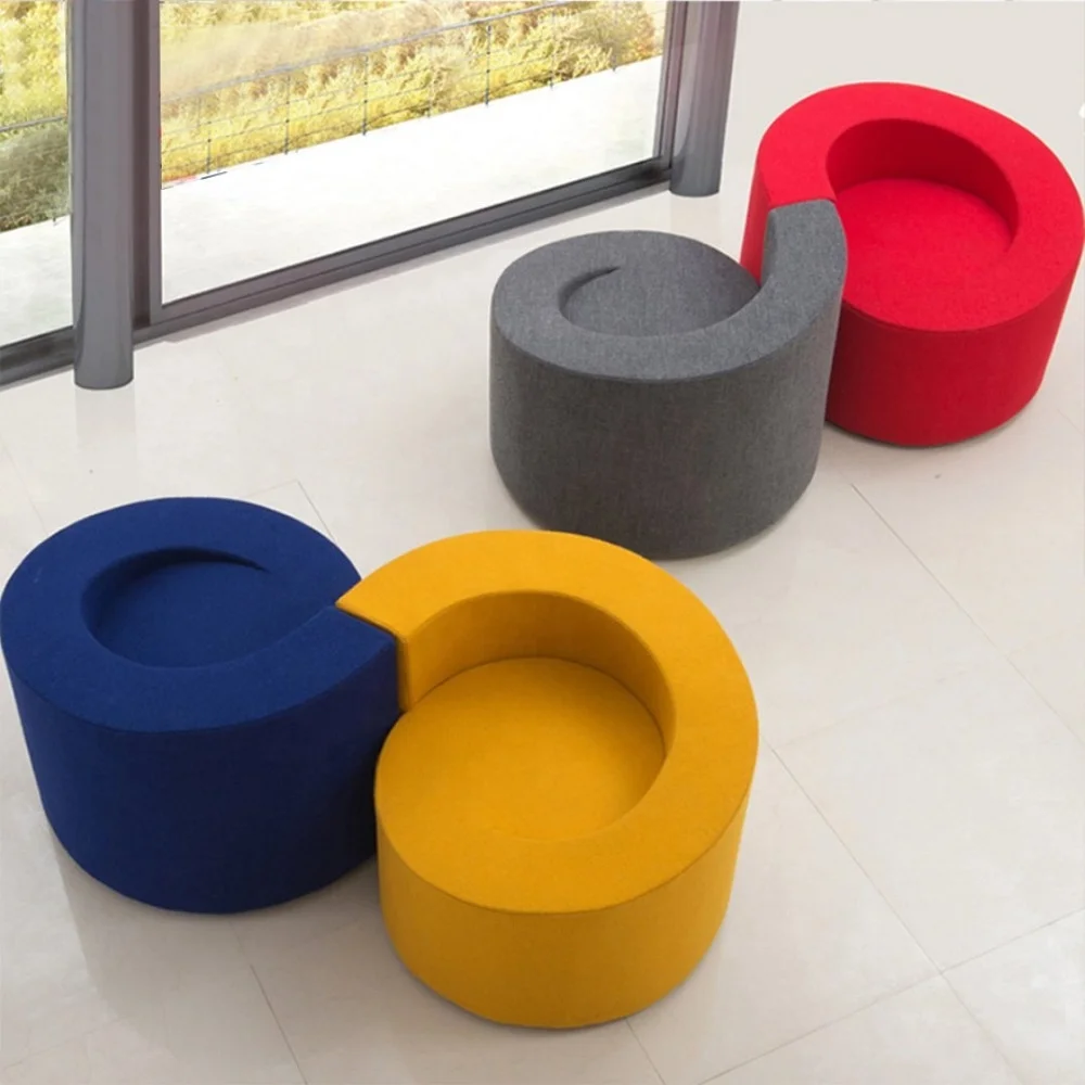 Modern Design Sectional Sofa Lounge Sofa Office Waiting Round Sofa