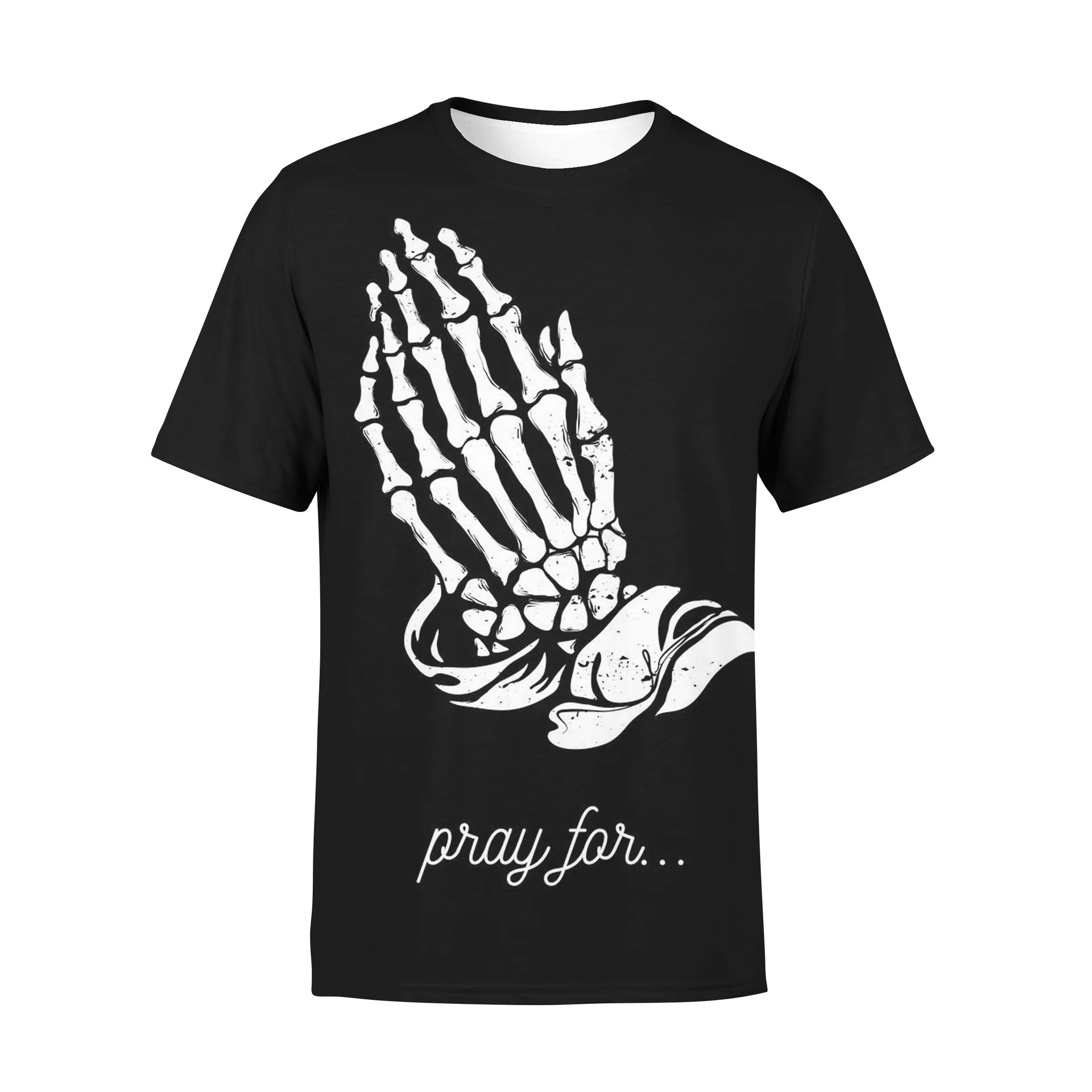Lcool quick dry polyester t shirts for sublimation print 3d digital print pray hands oversized t-shirt men