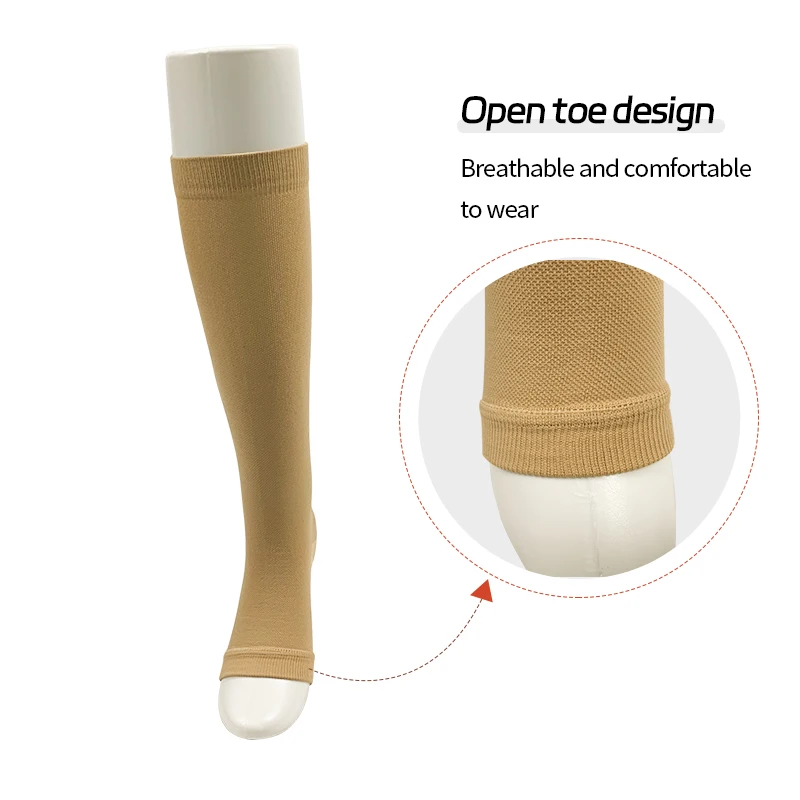 Zipper Compression Socks Medical 15-20 mmHg Knee High Compression Socks for Men Women Varicose Veins