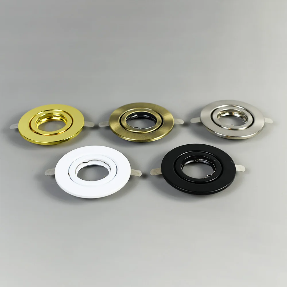 MR16 GU10 GU5.3 LED Module Adjustable Frame Modern Design Downlight Housing Iron Fixture Recessed Spot White Black Round Square