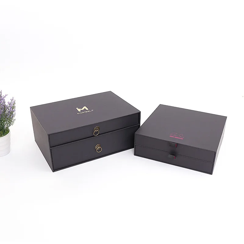 
OEM ODM Makeup Boxes Case Professional Beauty Flower Packaging Facial Cream Cosmetic Box Black 