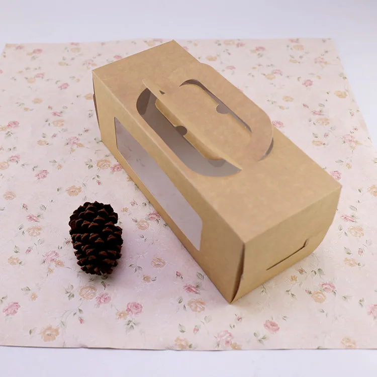 Kraft paper box bakery packaging  box with tray