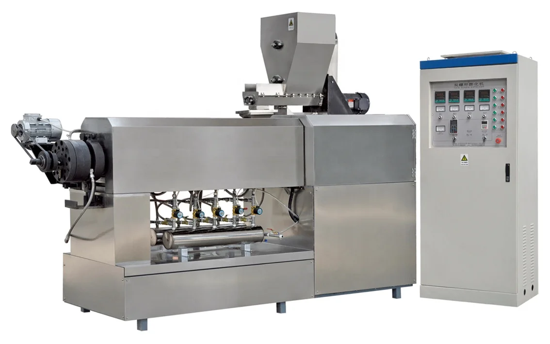 twin screw extruder textured soya meat making machine soy protein production line