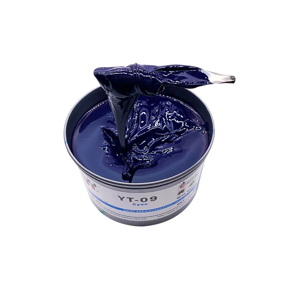 High Gloss YT-09 Soya Offset printing ink For Food Package Printing,Cyan,1 kg/can