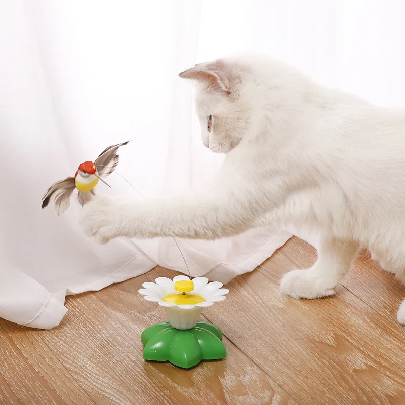 Popular Fun Electric fancy cat toy rotates to simulate flying butterflies/birds