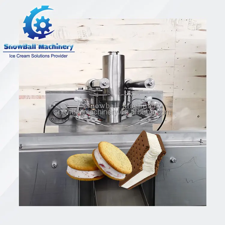 Automatic factory choco bar ice cream production line cookies wafers sandwich making packing machine