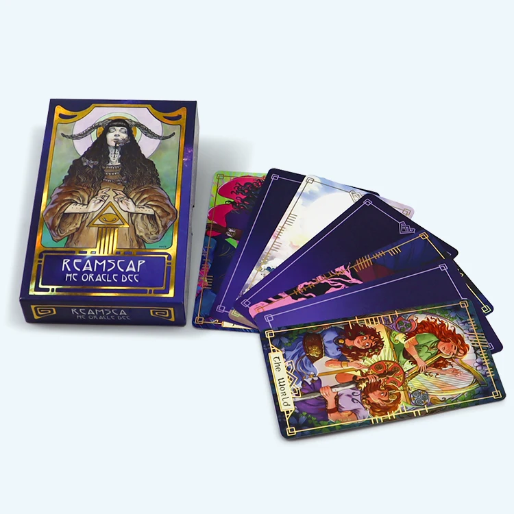 Custom deck of cards tarot factory customize design gold foil laser tarot cards set tarot cards with guidebook custom printed