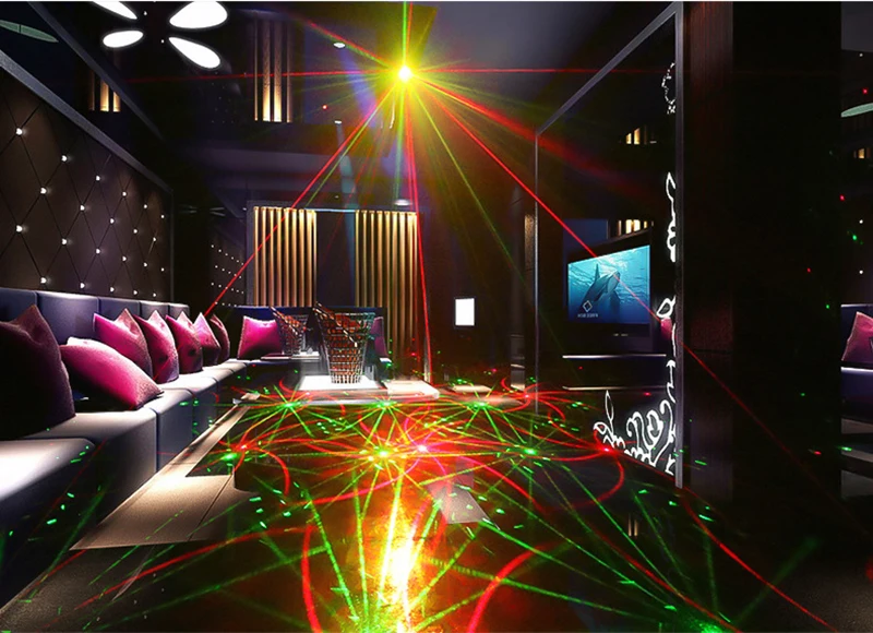 New Arrival Portable DJ Disco Stage Laser Light with Remote Control Sound Activated LED Projector RGB 48 Patterns Party Light