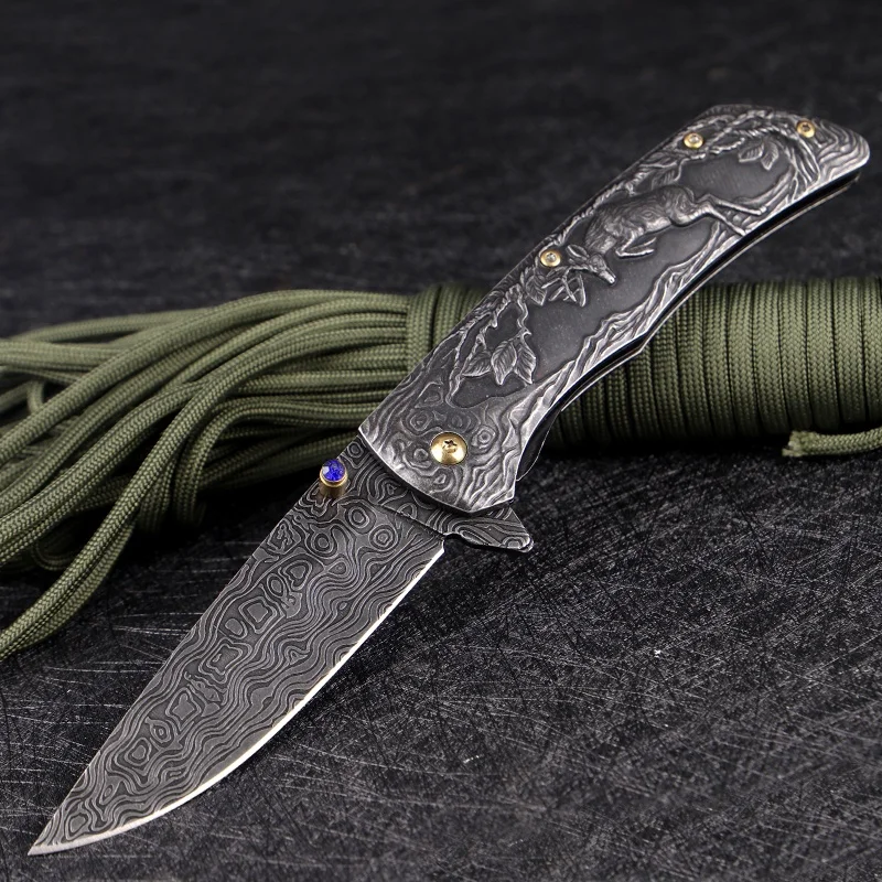 Outdoor Jackknife stainless steel foldingportable camping survival knife high hardness field survival knife