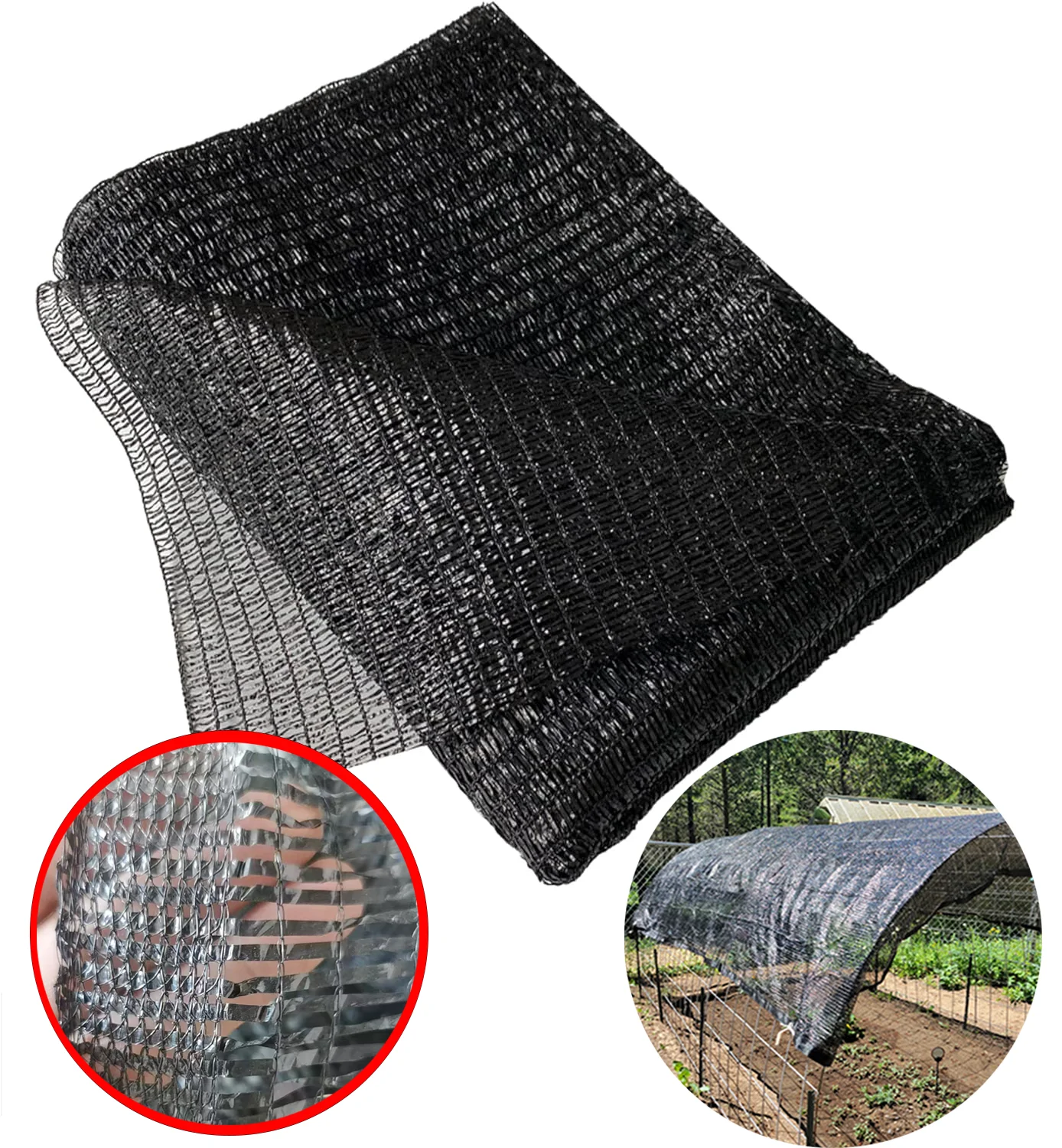 100% новый материал 1 м * 30 м HDPE 50% плоский тканый плоский провод теплица садовая черная Солнцезащитная сетка