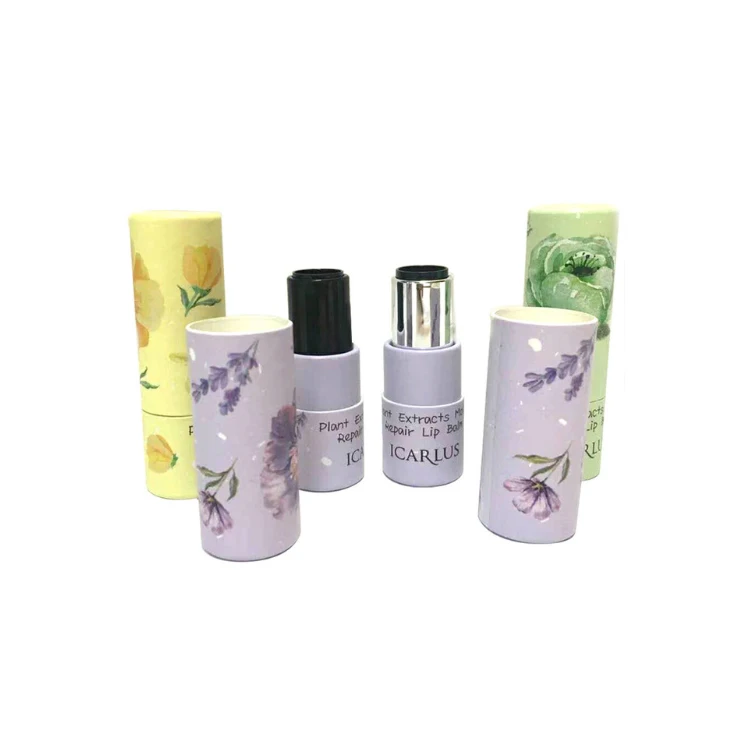 Eco  friendly lip balm round cardboard  container cheap paper lipstick tube for sale
