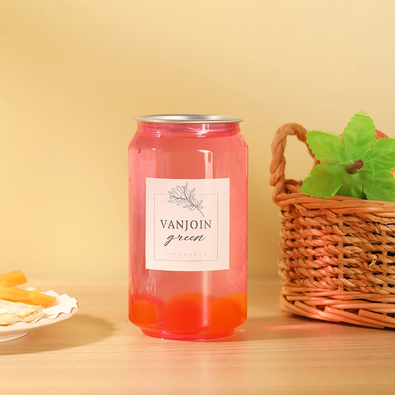 BPA Free 330ml 500ml Bulk Custom Transparent Juice Coffee Beverage Soda Soft Energy Drink Empty PET Plastic Can