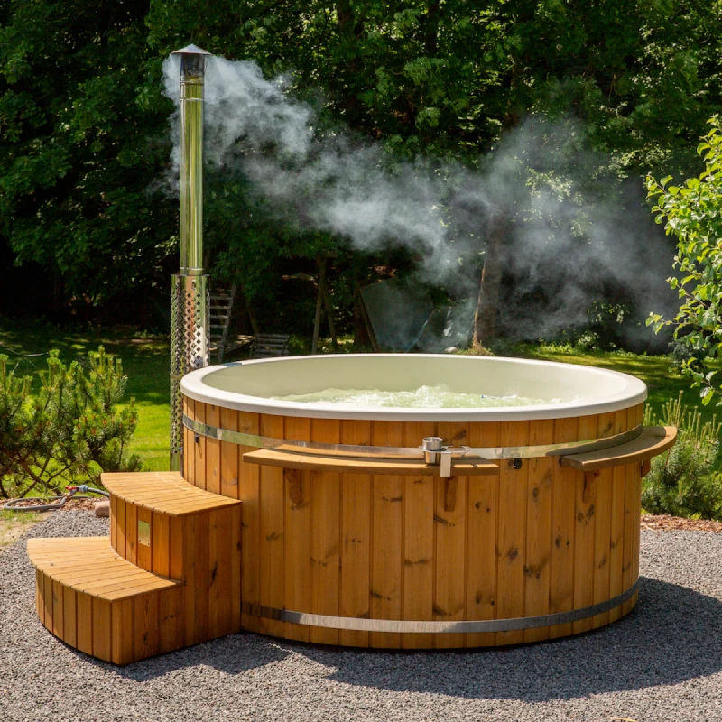 Outdoor Family spa wood burning hot tub Wood Fired Pool Wooden Hot Tub