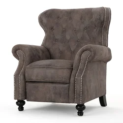 Living room Greyish Brown push back sofa