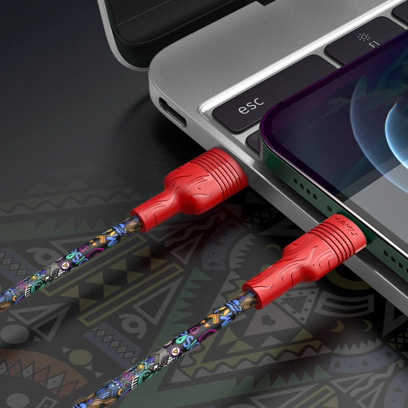 KAKUSIGA Boxed Data Cable 3.2A 1M Fast Charging Cable Colorful Support High-speed Transmission