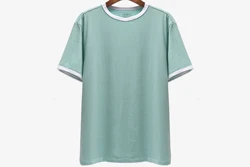 Quality Basic Blank 220Gsm 97% Combed Ringspun Cotton 3% Elastane O Neck Jersey Mens T Shirt