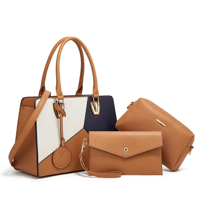 2023 оптовая продажа модная женская дизайнерская сумка из мягкой искусственной кожи на одно плечо сумка-Кроссбоди комплект трех предметов сумка-тоут