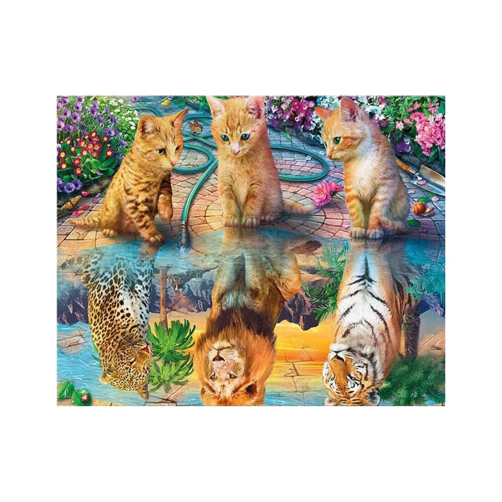  Wholesale 3D Cat Dog Diamond Painting Animal Paintings Decorations Wall