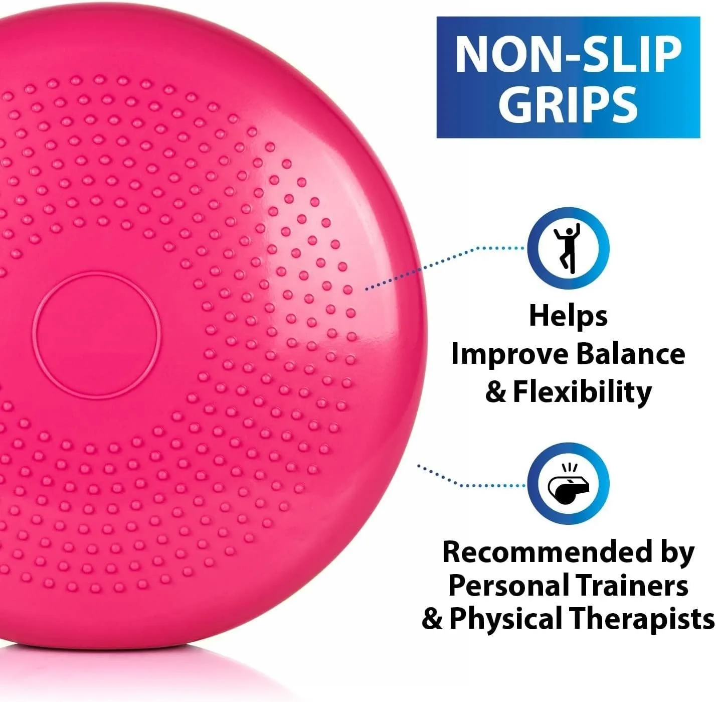 Fitness Stability Balance Disc Durable Universal Inflatable Yoga Wobble Massage Cushion Mat Inflating Pump with Needle Included