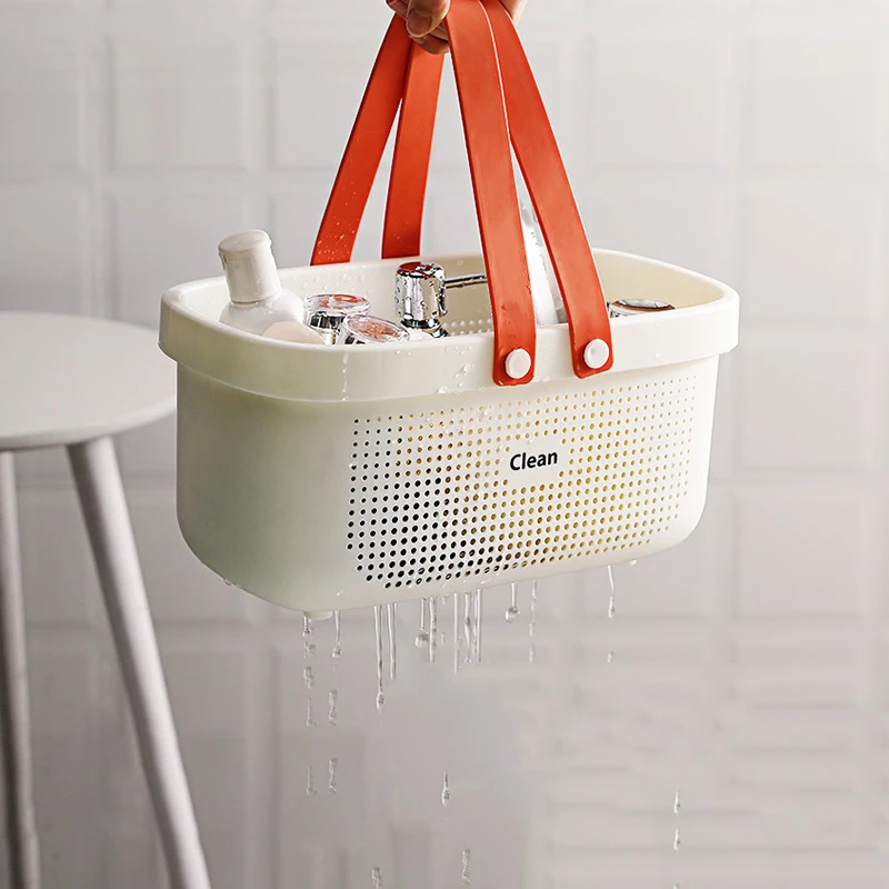 Plastic Bath Organizer Storage Baskets with Handles Shower Caddy Bins Organizer for Bathroom and kitchen