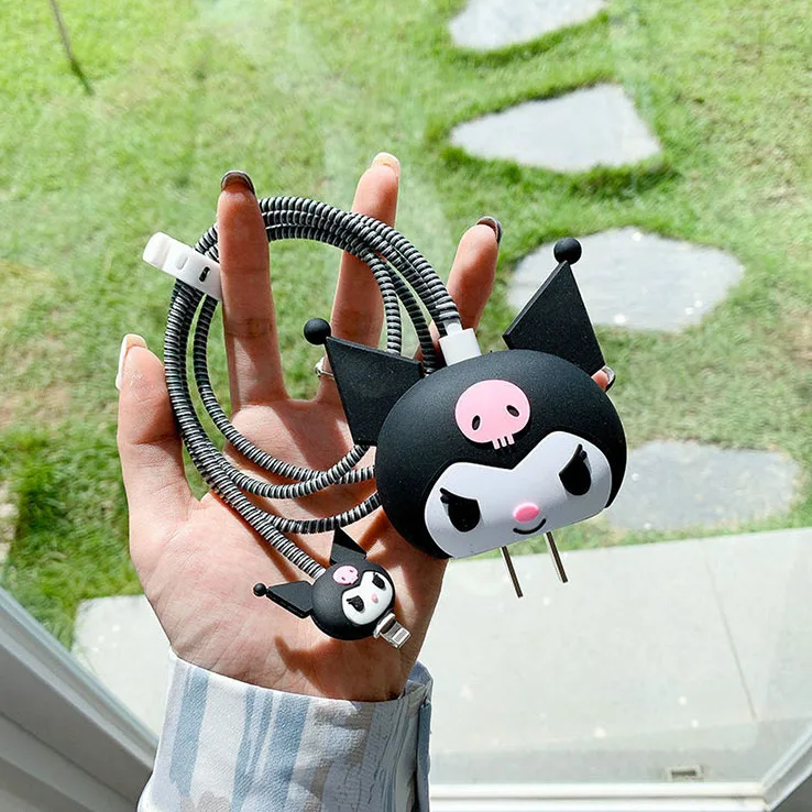 Big and small cartoon custom Data Line Cord charger cute animal cable bite  protector for phone