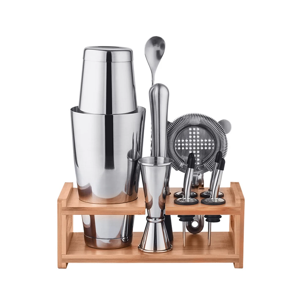 Professional Barware Tools  Stainless Steel Bartender 10/12/14pcs Kit Bar Accessories Jigger Cocktail Shaker Set