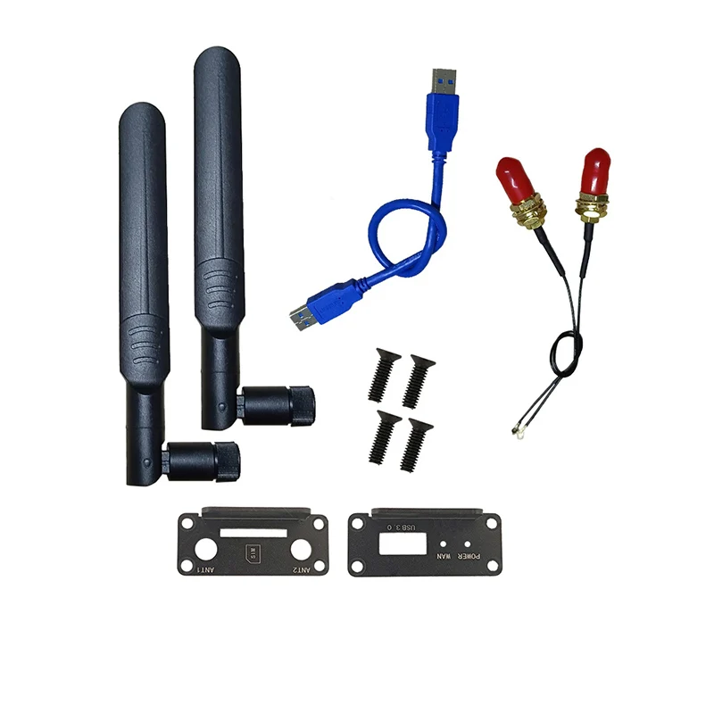 M.2 Modem shell Case M.2 to USB 3.0 Adapter Board + Quectel EM05-E/ EM06-E 4G IoT Module With Antenna Transfer Cable