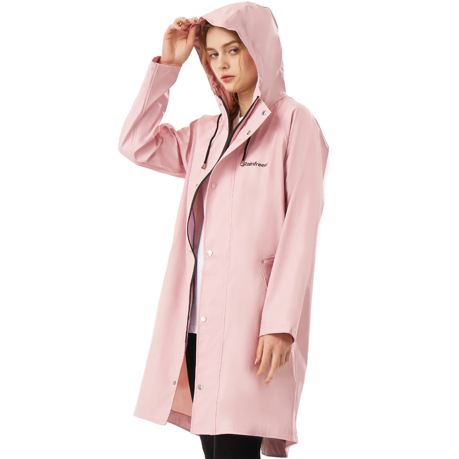 Rainfreem  PU Raincoat Security Raincoat For Fashion Adult Customization long size raincoat