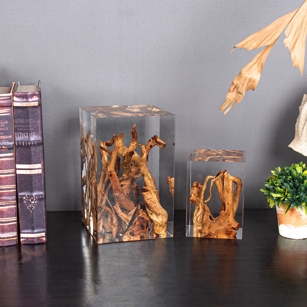 dropshipping Wholesale price high quality handmade wood modern home decor resin acrylic ornament for hotel living room