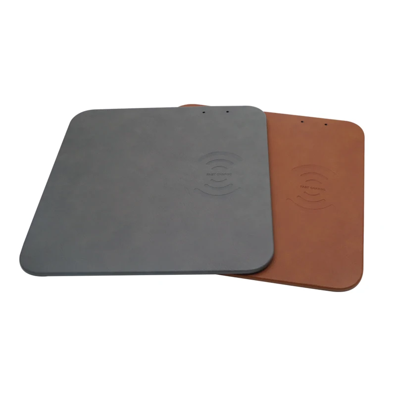 Laser Engraving Personalized Pu Leather Wireless Charging Charger Gaming Mouse Mat Pad With Wrist Rest Support